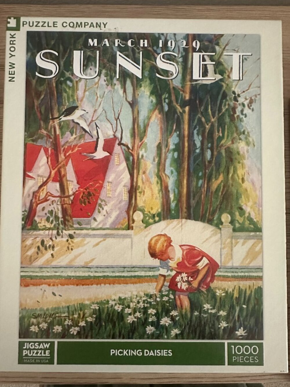 New York Puzzle Company | Sunset "Picking Daisies" 1000 piece